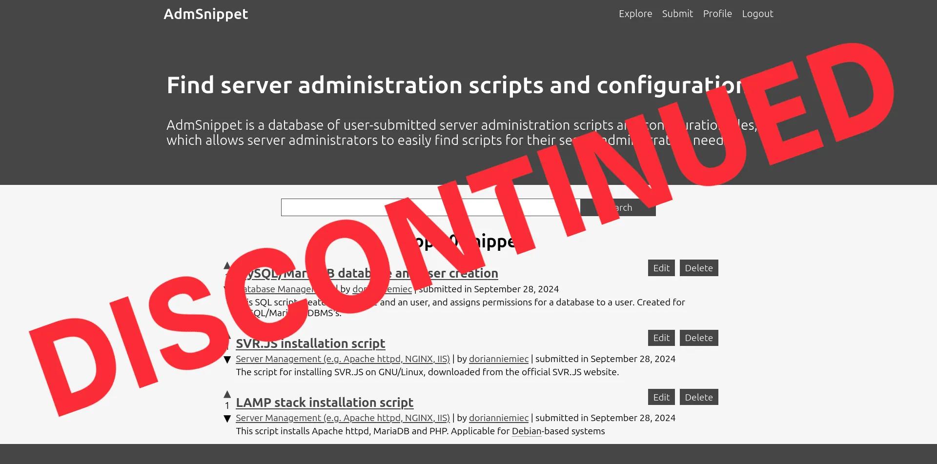 AdmSnippet (discontinued)