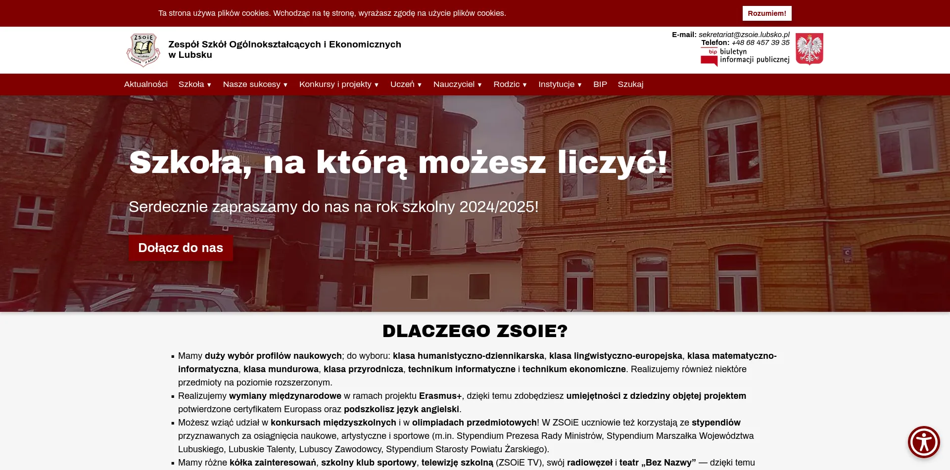 ZSOiE w Lubsku website redesign